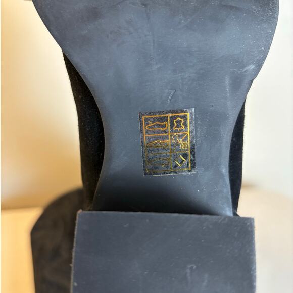 Jeffrey Campbell Rancher Knee High Western Boot Black Oiled Suede Size 7 NEW! - Picture 7 of 12